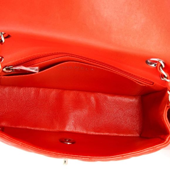Chanel Classic Single Flap Bag Quilted Lambskin Mini Orange - Picture 5 of 9